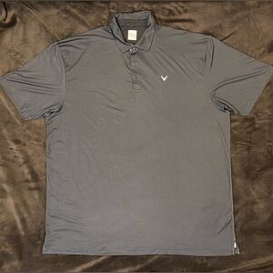 Callaway Men's Light gray and Charcoal small checkered Polo Shirt